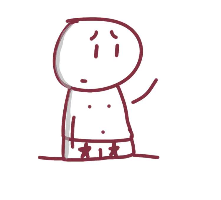 A hand-drawn Cynyassy character waving