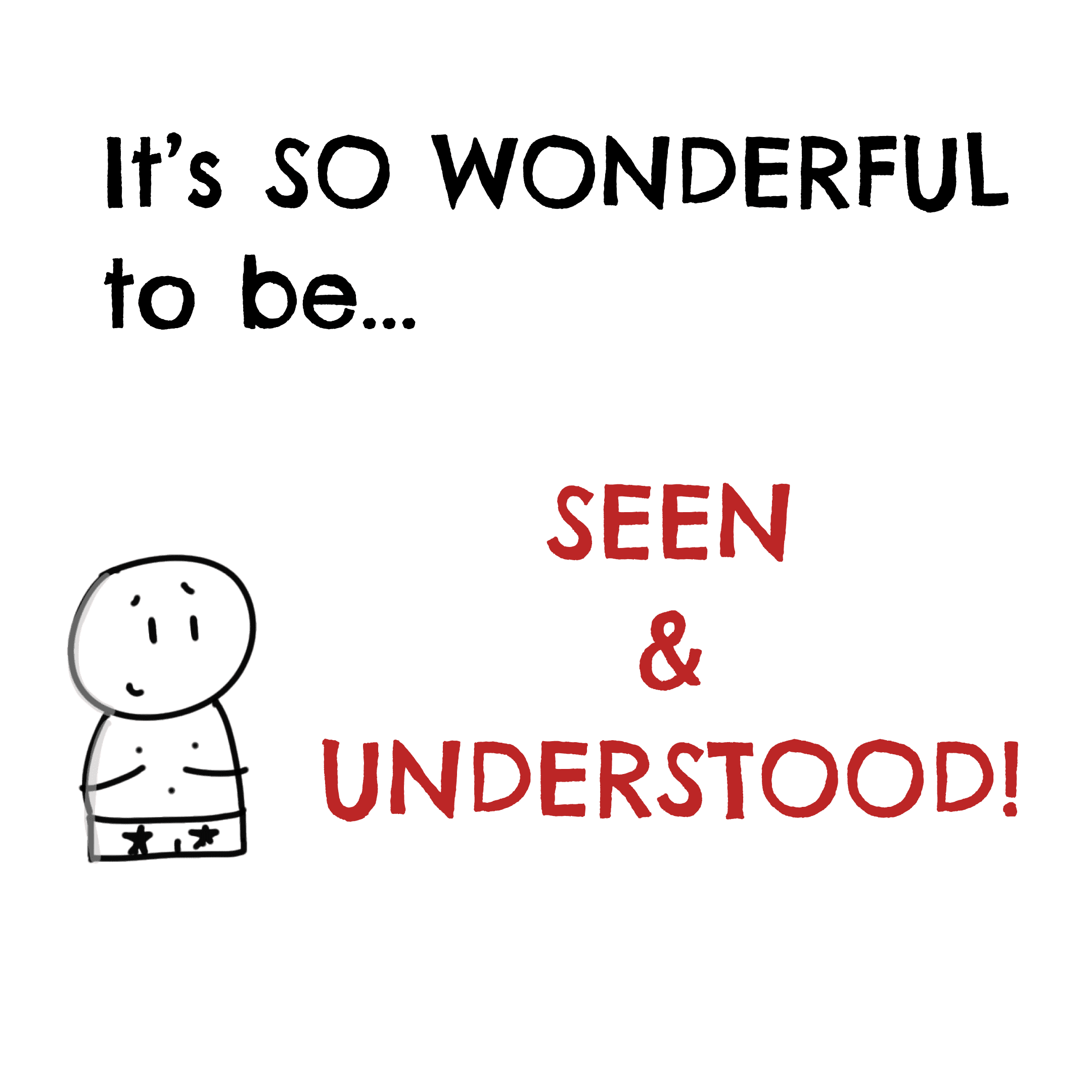 Panel 1 of To be seen and understood, a hand-drawn Cynyassy comic.