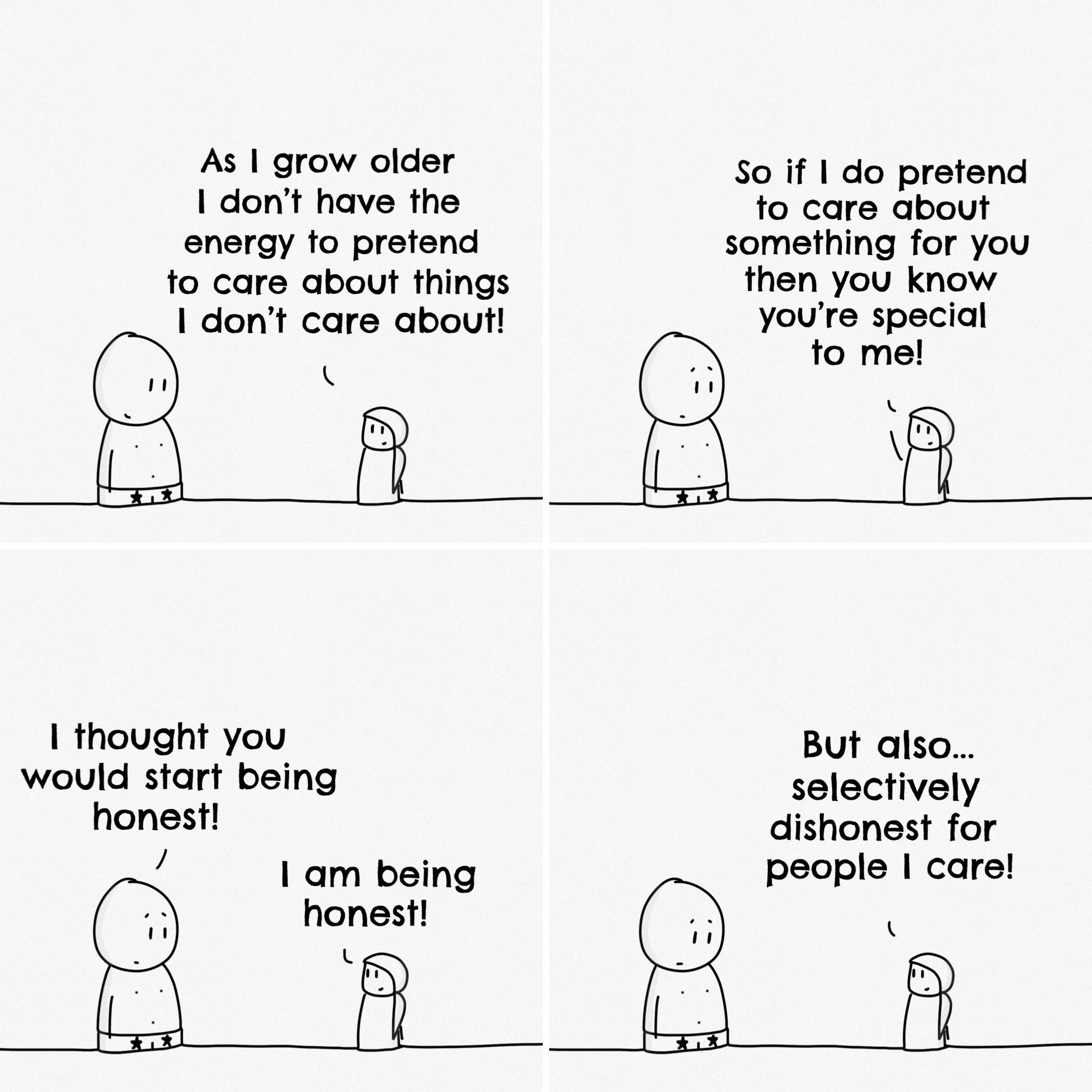 Pretending to care?