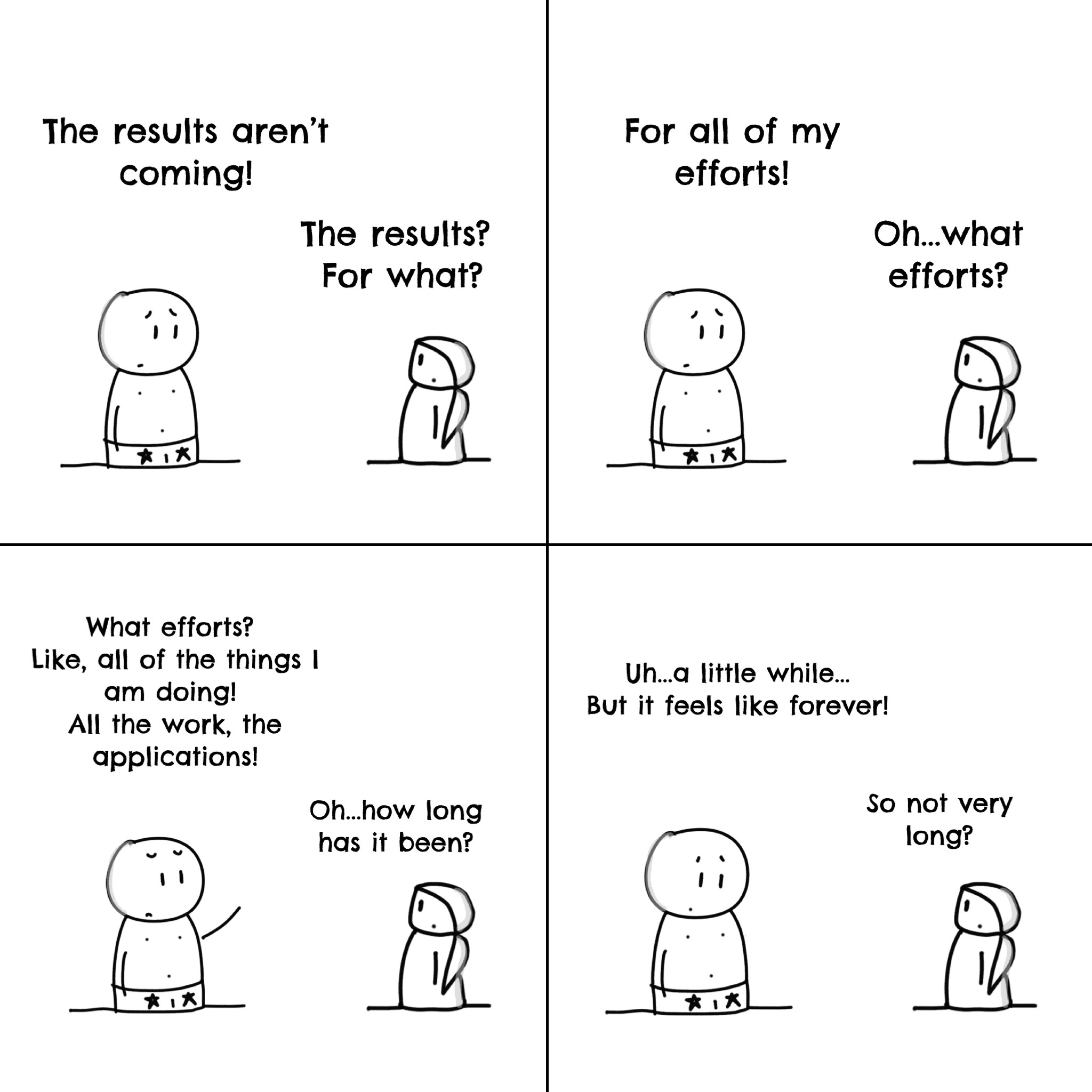 Panel 1 of When will I succeed?, a hand-drawn Cynyassy comic.