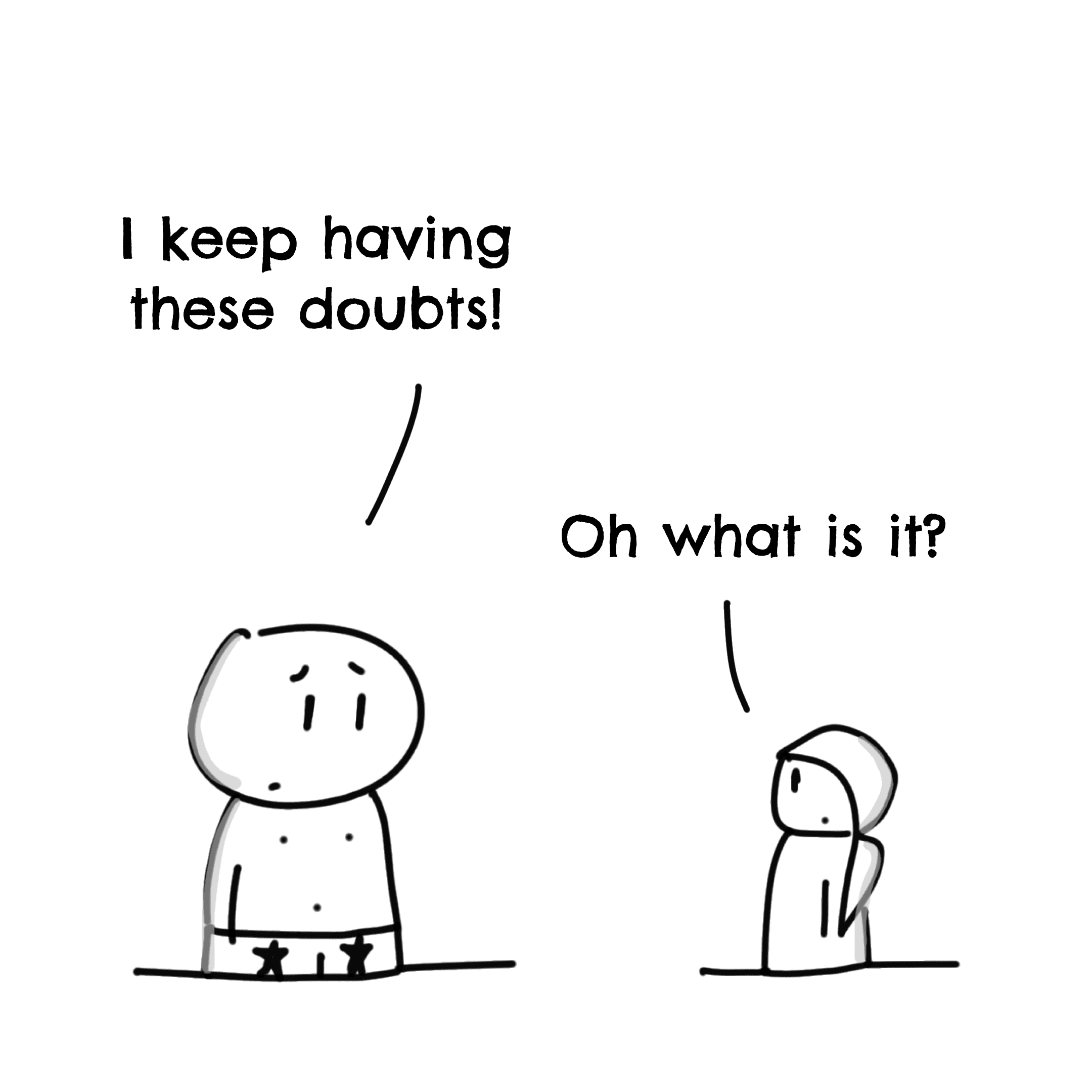 Panel 1 of You can't do it!, a hand-drawn Cynyassy comic.