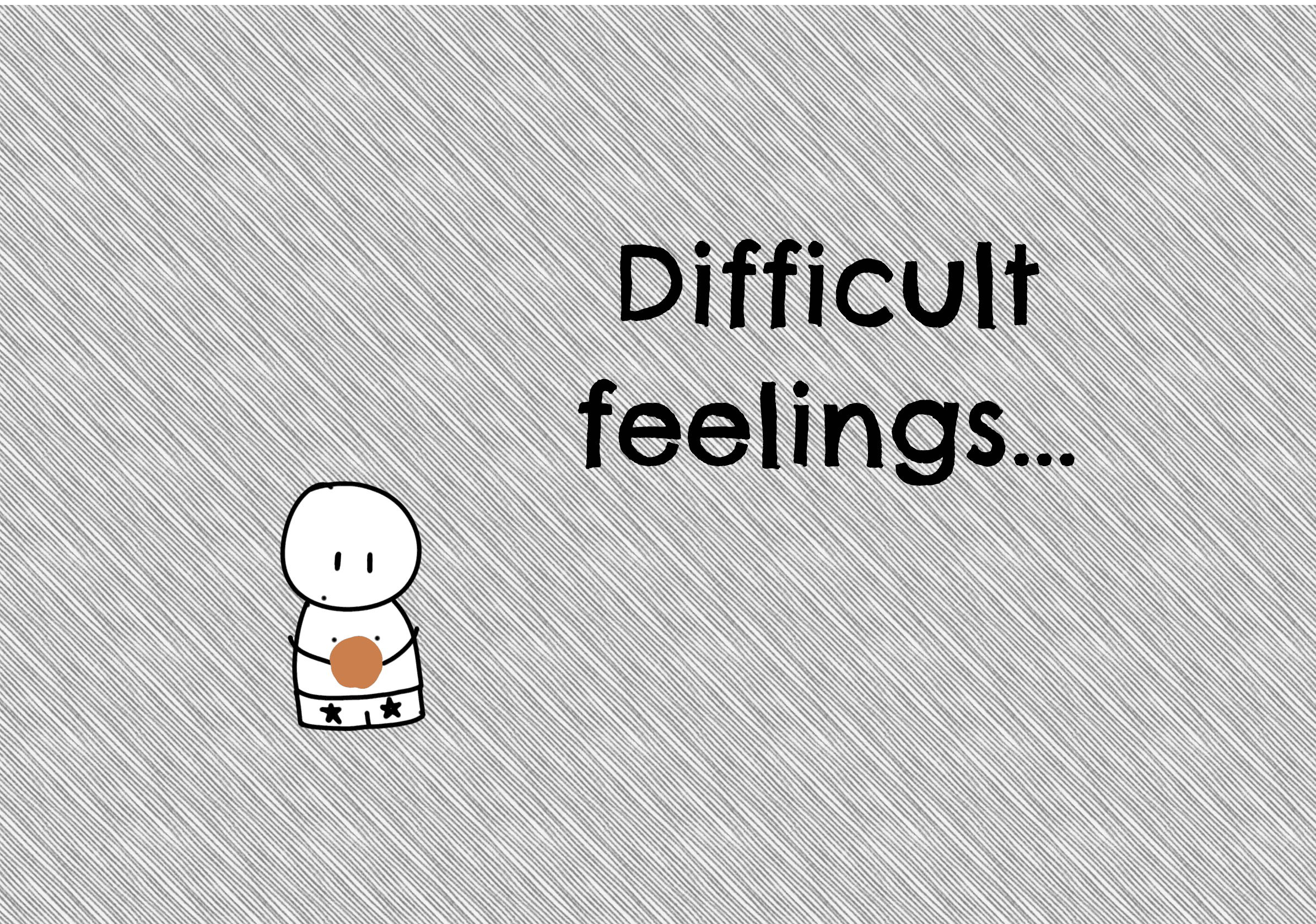 Panel 1 of How do I deal with my feelings?, a hand-drawn Cynyassy comic.