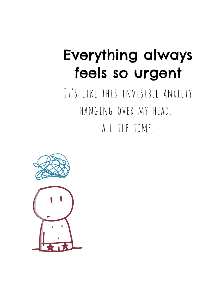 Panel 1 of It's not that Urgent, a hand-drawn Cynyassy comic.