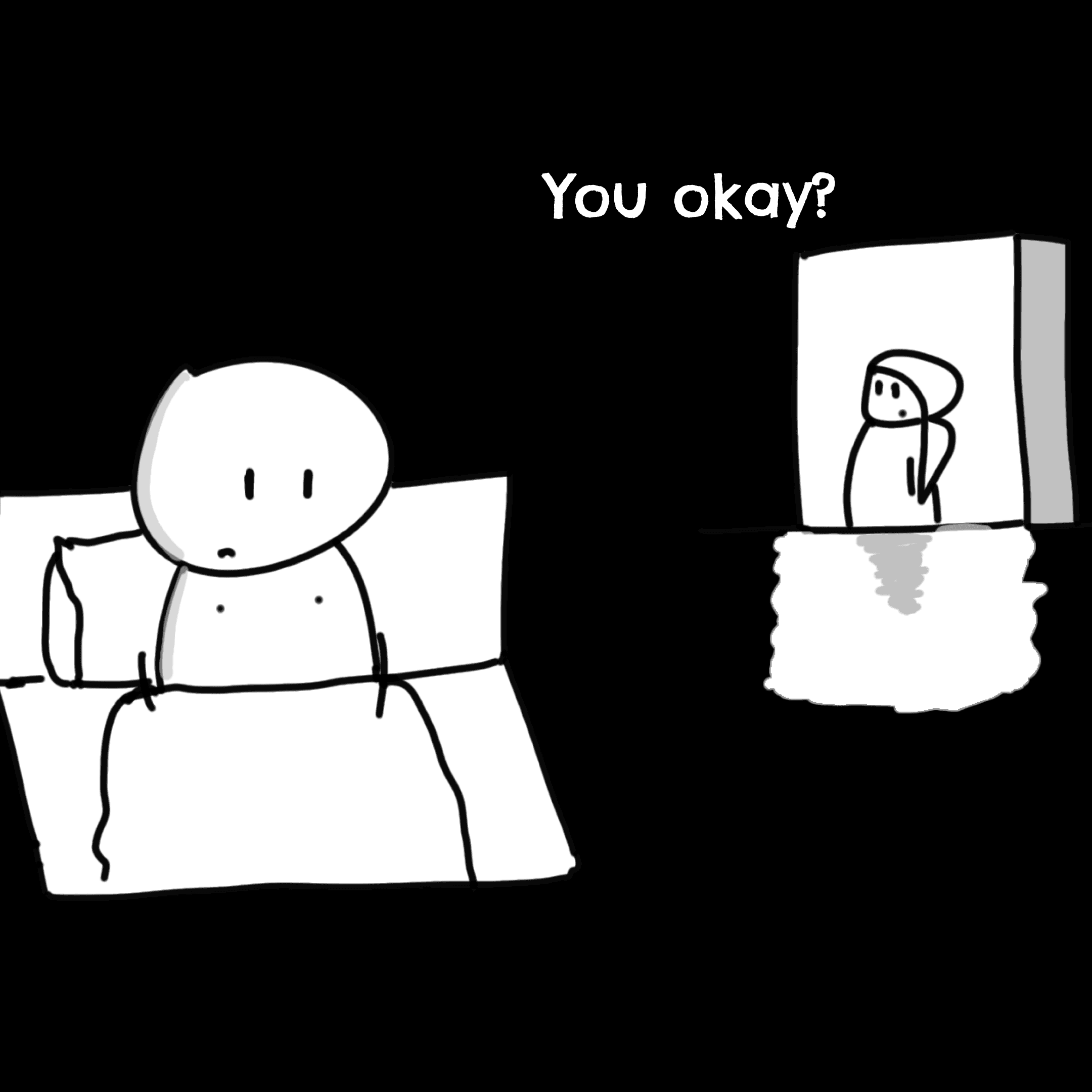 Panel 1 of Why are beginnings so scary?, a hand-drawn Cynyassy comic.